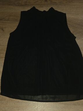 Black Sleeveless High Neck Women's Top